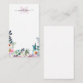 Floral Blush Pink Peony Modern Botanisch Monogram Notitiekaartje (Voorkant / Achterkant)
