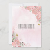 Floral Blush Pink Princess Birthday Quinceanera Kaart (Achterkant)