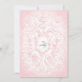 Floral Blush Pink Vintage Weddenschap Kaart
