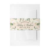 Floral Blush Pink Waterverf Wedding Monogram Uitnodigingen Wikkel (Voorkant Voorbeeld)
