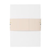 Floral Blush Pink Waterverf Wedding Monogram Uitnodigingen Wikkel (Achterkant Voorbeeld)