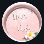 *~* Floral Blush PinK Wax Seal Wedding Ronde Sticker<br><div class="desc">Met een energiezuinige UITBREIDING DOEN WE Faux BLUSH PINK / faux ROOS GOLD WAX-zegels/stempels met Blush Pink Flower. WE DOEN natuurlijk geweldig om te gebruiken in je huwelijksvoorbereidingen. Er is een hint van de tropen met een enkele bloem met een enkele bloem. WAX SEALS / STAMPS - Ideaal voor een...</div>