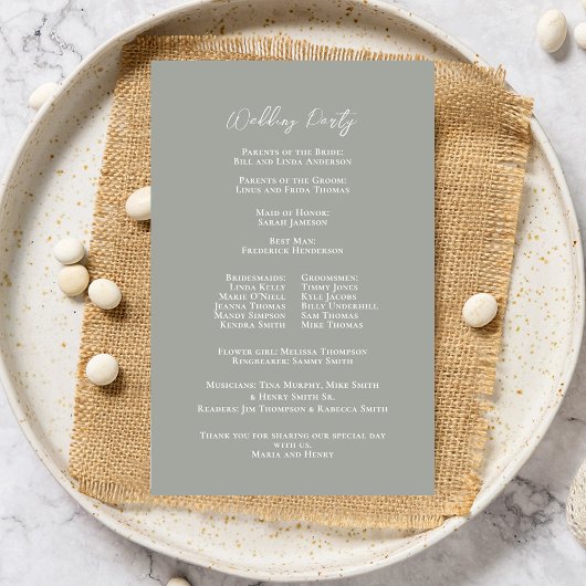 Floral Blush Pink Wedding Ceremony Programma