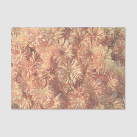 Floral Blush Pink Yellow Chrysanthemum Decoupage Tissuepapier (Voorkant)