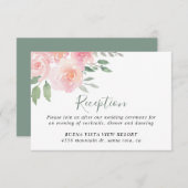 Floral Blush Reception Details Enclosure Card Informatiekaartje (Voorkant / Achterkant)