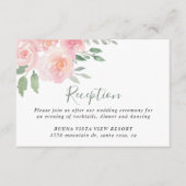 Floral Blush Reception Details Enclosure Card Informatiekaartje (Voorkant)