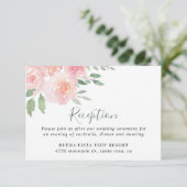 Floral Blush Reception Details Enclosure Card Informatiekaartje (Staand voorkant)