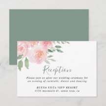 Floral Blush Reception Details Enclosure Card