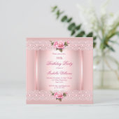  Floral Blush Roses Birthday Kaart (Staand voorkant)