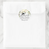 Floral Blush Roze AFSTUDEREN Afstuivingsdop Ronde Sticker (Tas)