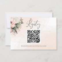 Floral Blush Roze Bruiloft Registry Enclosure Kaar