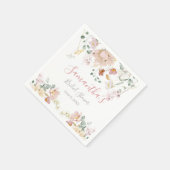 Floral Blush roze bruine Vrijgezellenfeest Servet (Hoek)