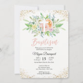 Floral blush roze elegant Baptisme Kaart (Voorkant)