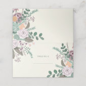 Floral blush roze eucalyptusbruiloft plaatskaartje (Buitenkant ongevouwen)