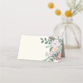 Floral blush roze eucalyptusbruiloft plaatskaartje (Achterkant)