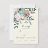 Floral blush roze eucalyptusbruinbruiloft kaart (Voorkant)