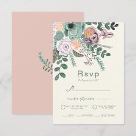 Floral blush roze eucalyptusbruinbruiloft kaart