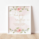 Floral blush roze folie diaper Poster