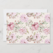 Floral Blush Roze fotouitnodiging Afstuderen Kaart (Achterkant)