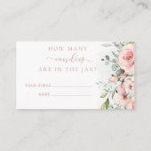 Floral blush roze gok hoeveel snoepjes omhulling informatiekaartje (Voorkant)