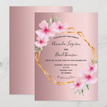 Floral blush roze goud geometrische bruiloft