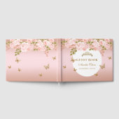 Floral Blush Roze Goud Tiara Vlinder Gastenboek (Volledig)