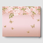 Floral Blush Roze Goud Tiara Vlinder Gastenboek (Achterkant)