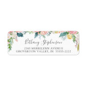 Floral Blush Roze handgeschreven script Etiket (Voorkant)