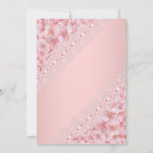  Floral blush Roze kant Birthday Party Kaart (Achterkant)