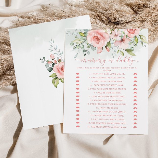 Floral blush roze mammie of pappa baby shower game (Creator heeft geüpload)