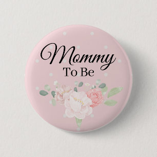 Floral Blush Roze mammie om mee te spelen Ronde Button 5,7 Cm