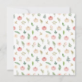 Floral Blush Roze Pompoen Baby shower Kaart (Achterkant)