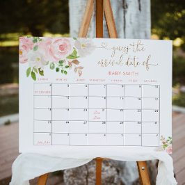 Floral blush roze Raad de agenda van de vervaldatu Poster