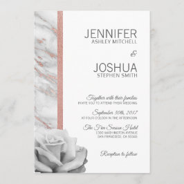 Floral Blush Roze Rose Gold Foil marble Wedding Kaart