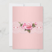 Floral blush Roze rozen Birthday Party Kaart (Achterkant)