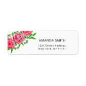 Floral blush roze rozen etiket (Voorkant)