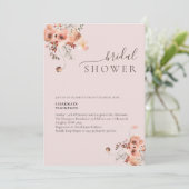 Floral Blush Roze Vrijgezellenfeest Kaart (Staand voorkant)