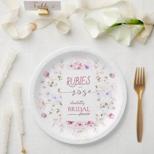 Floral Blush Roze Vrijgezellenfeest Papier Bord