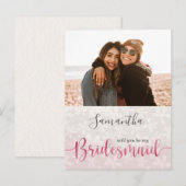 Floral Blush Roze Waterverf Uitnodiging Briefkaart (Voorkant / Achterkant)