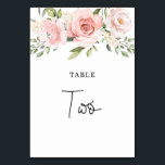 Floral blush rozen bruiloft kaart<br><div class="desc">Bloemblush rozen Trouwtafel Twee Nummer. Overeenkomende objecten beschikbaar.</div>