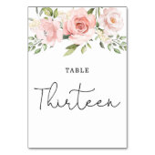 Floral blush rozen dertien tabelnummer kaart (Voorkant)
