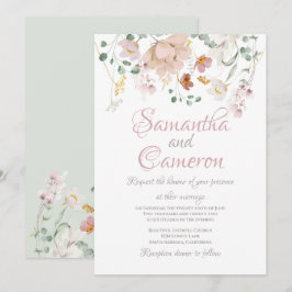 Floral Blush Sage Green Foliage bruiloft