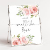 Floral blush Stop en ruik het roos Poster