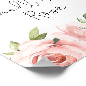 Floral blush Stop en ruik het roos Poster (Hoek)