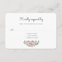 Floral Blush Wedding Suite Reactie RSVP