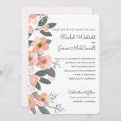 Floral Blush Wedding Suite Roze | Groen Kaart (Voorkant / Achterkant)
