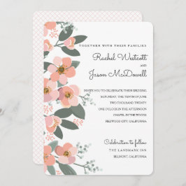 Floral Blush Wedding Suite Roze | Groen Kaart