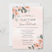 Floral Blush Wedding Suite | Waterverf Wassen Kaart (Voorkant)