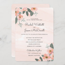 Floral Blush Wedding Suite | Waterverf Wassen Kaart