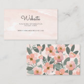 Floral Blush Wedding Website Invoegen Kaart (Voorkant / Achterkant)